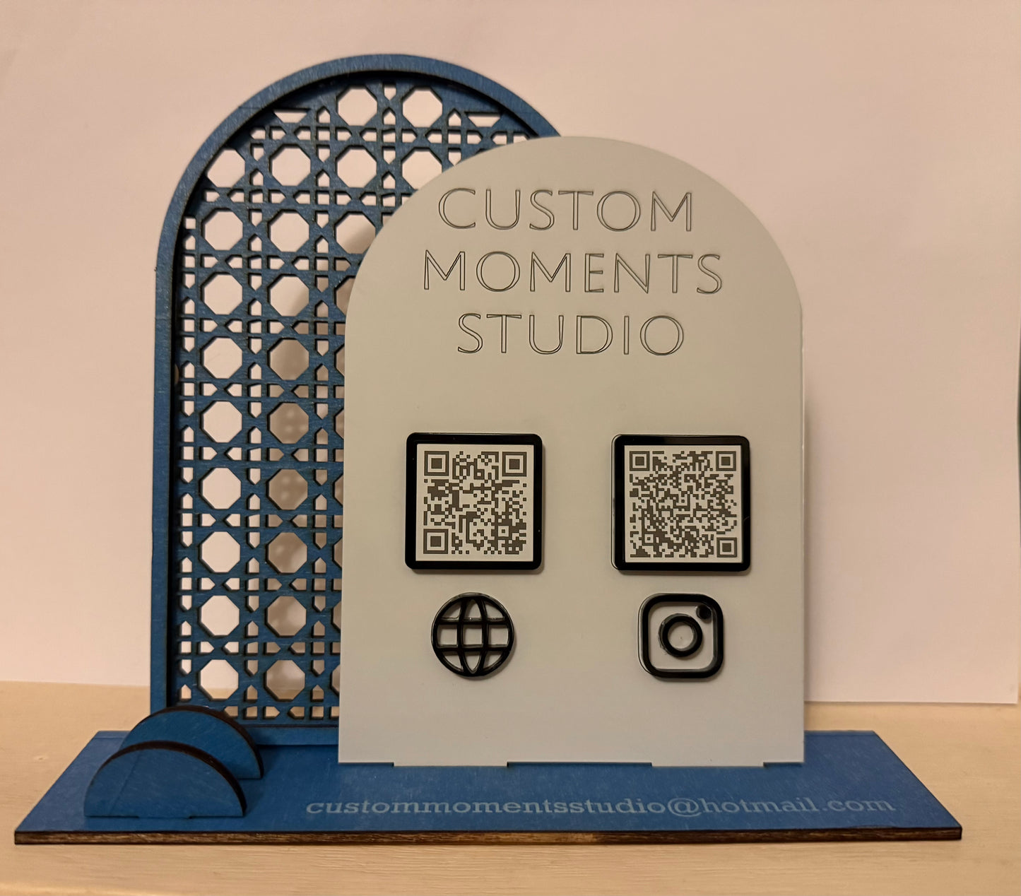 Custom QR Code Business Sign – Personalised Laser Cut Display