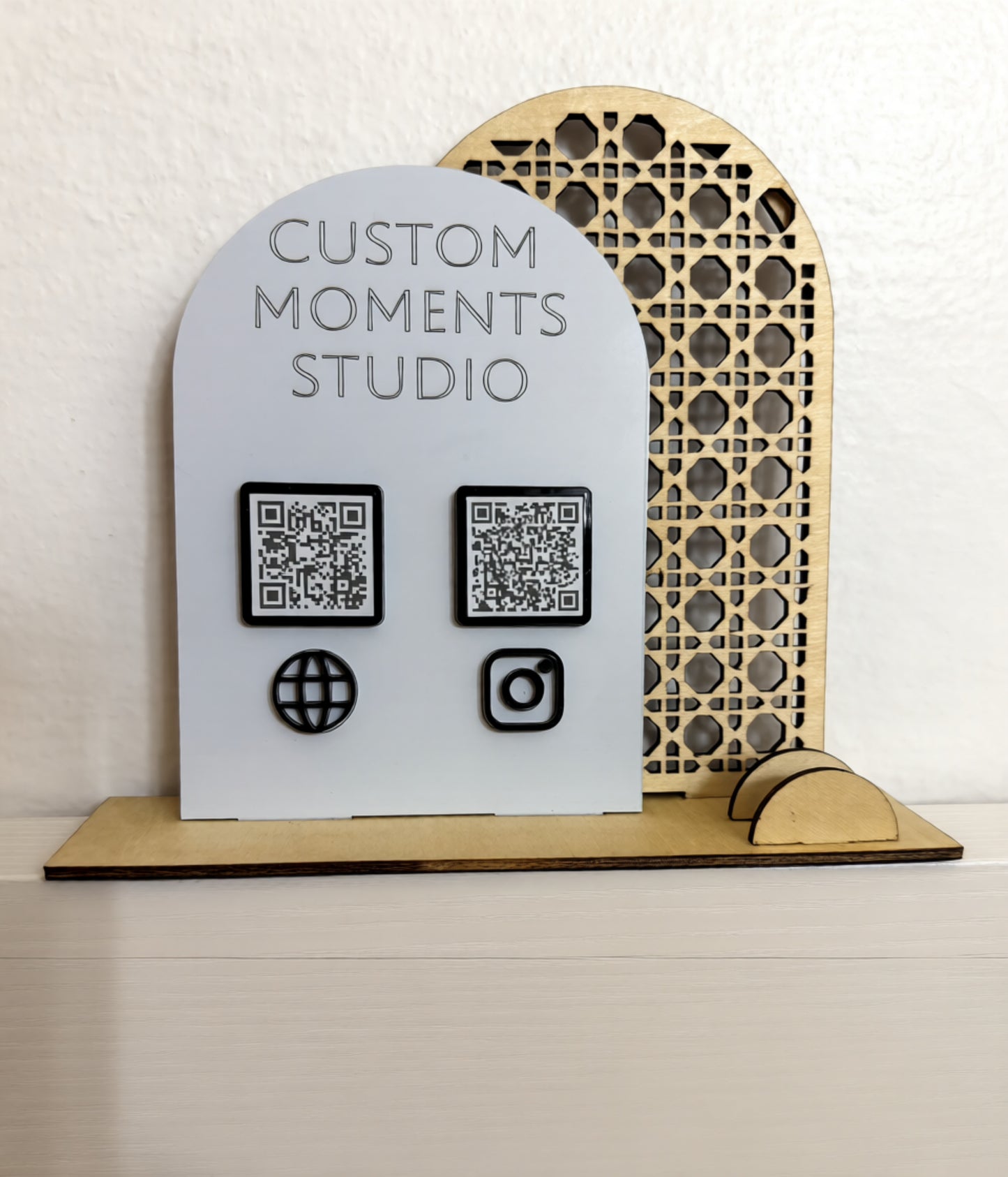 Custom QR Code Business Sign – Personalised Laser Cut Display