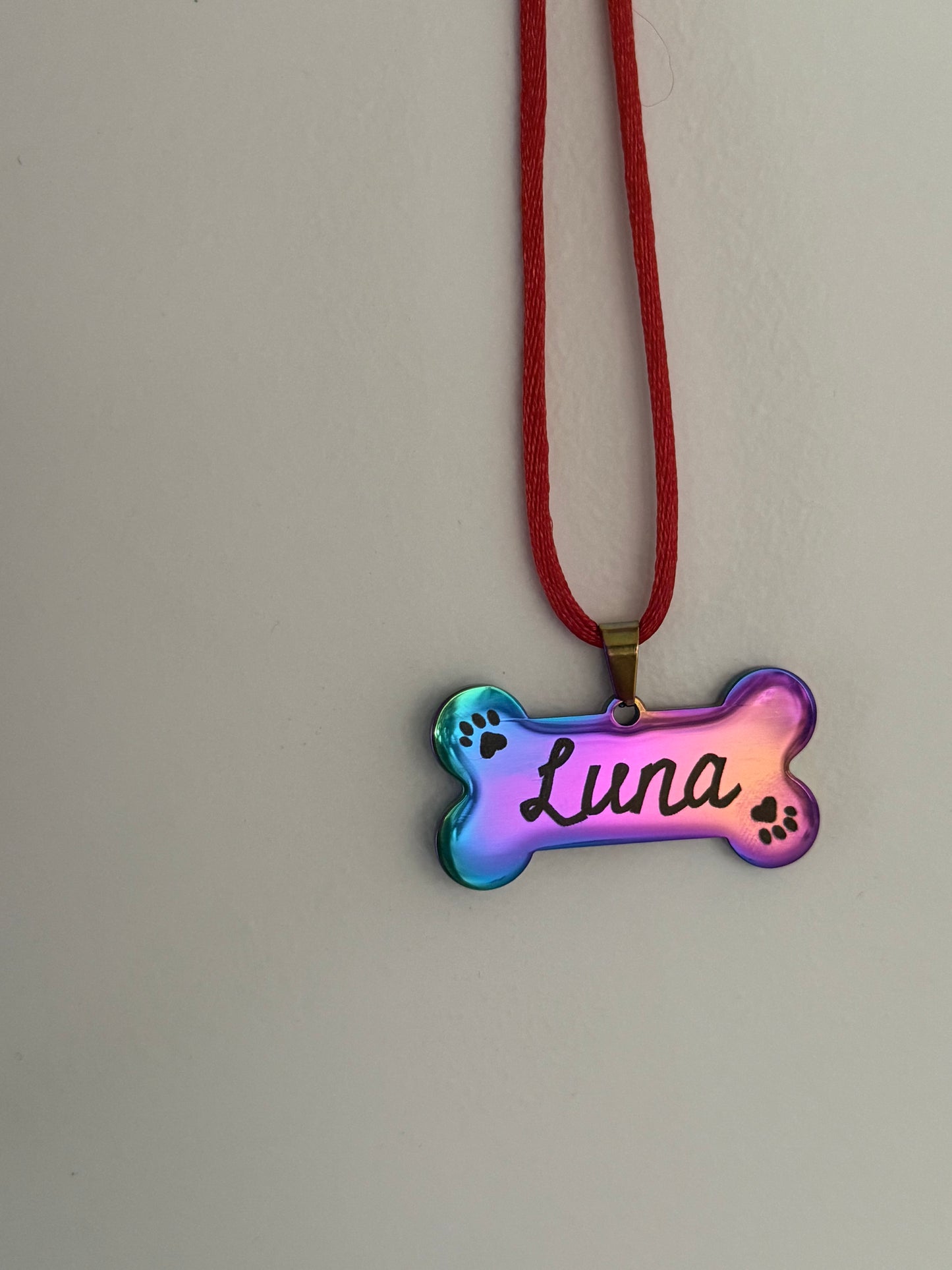 Mixed colour stainless steel pet tags engraved with your pet name +/- phone number