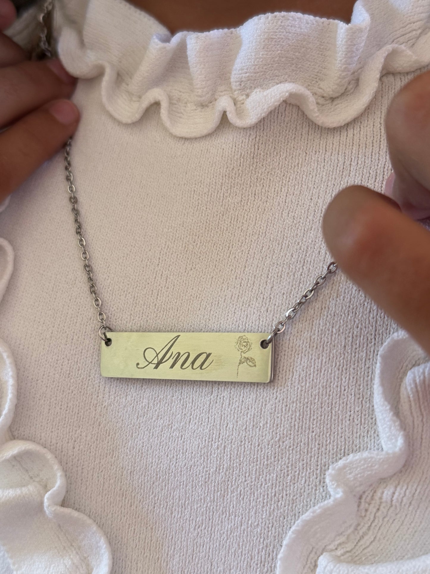 Stainless steel bar necklace