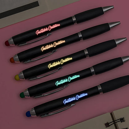 LED Ballpoint stylus pens that light up their name