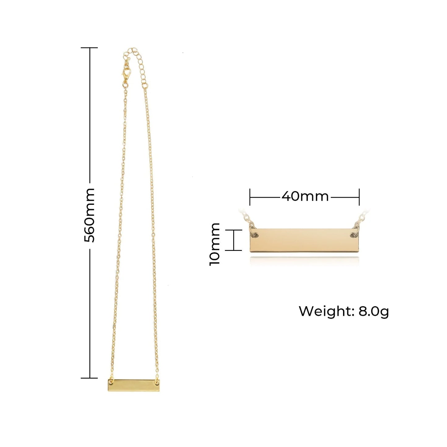 Stainless steel bar necklace