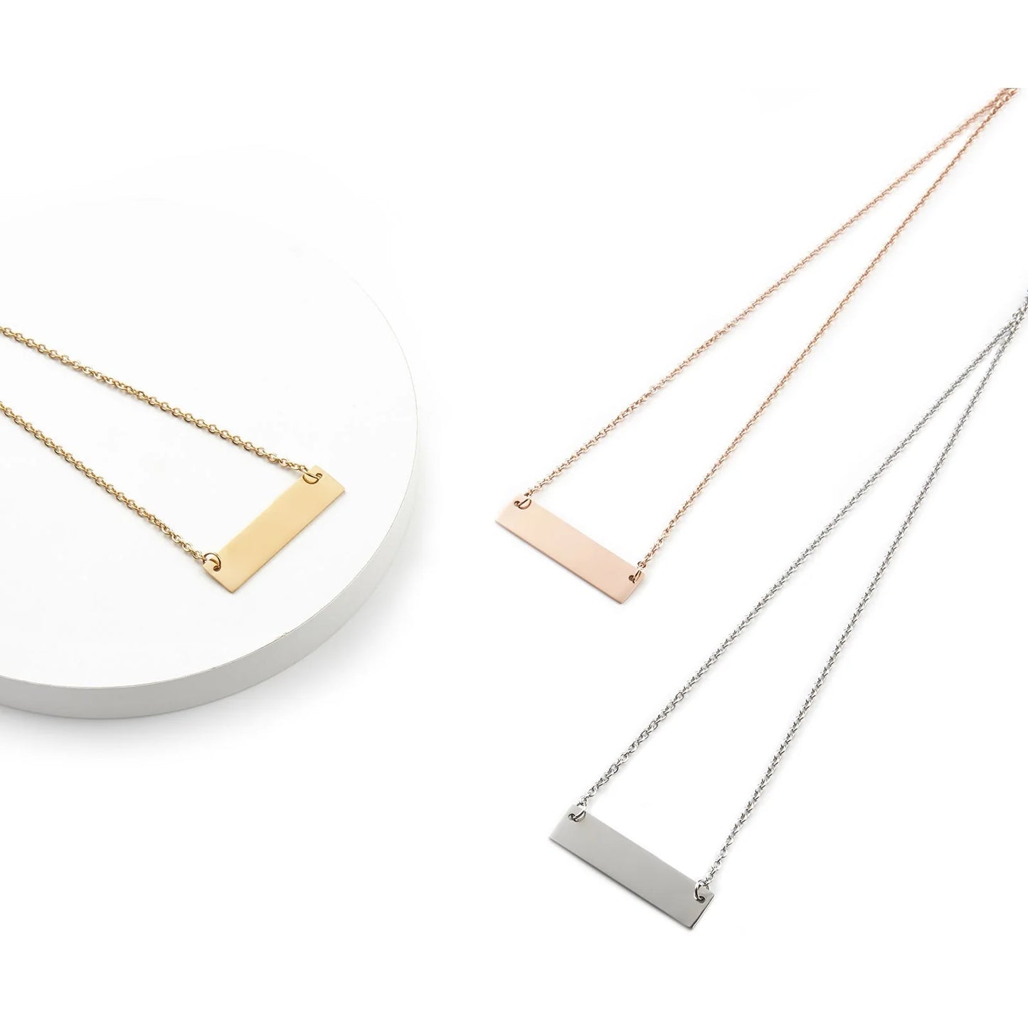 Stainless steel bar necklace