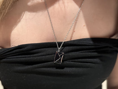 Stainless Steel Envelope Necklace with custom engraving